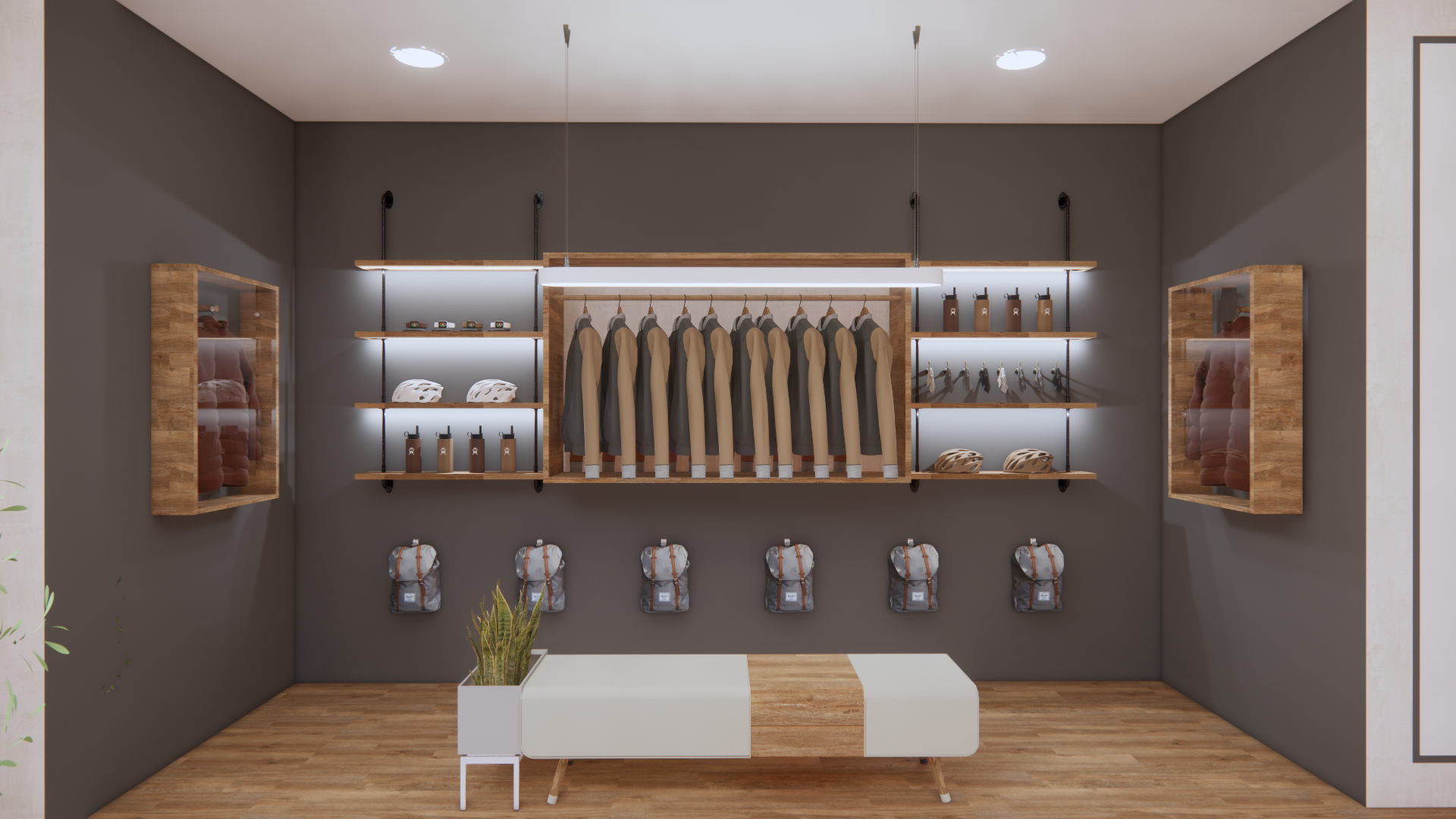 Bike shop accessories display