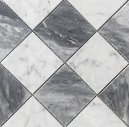 White and grey porcelain tile