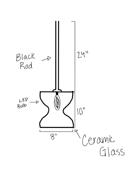 Hand drawn light fixture diagram