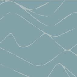 Blue bathroom wallpaper with white line patterns