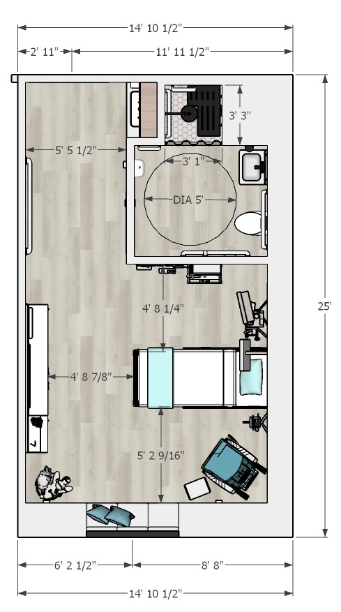 Dimensioned floorplan